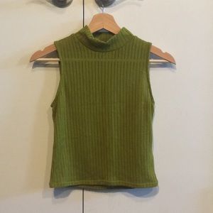 H&M olive mock neck crop